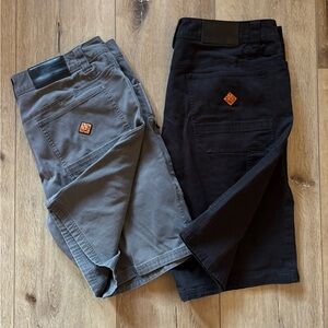 OffTheGrit | Men’s Shorts Bundle, Thick, Gray & Black, 10 & 12 in Length, Sz 36